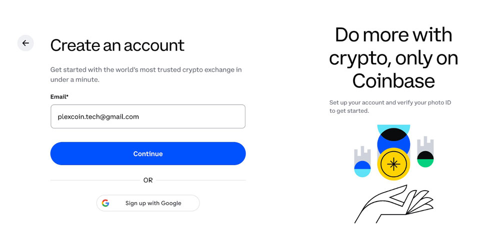 Hướng dẫn Tạo Tài khoản Coinbase