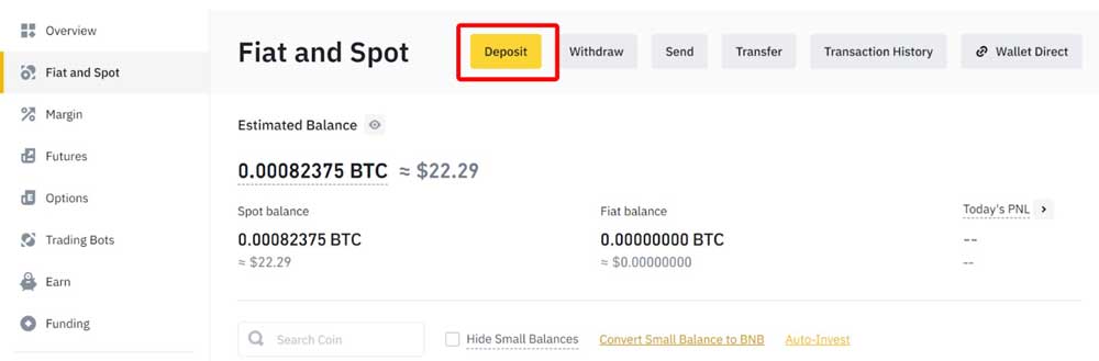 Cách lấy địa chỉ ví Binance